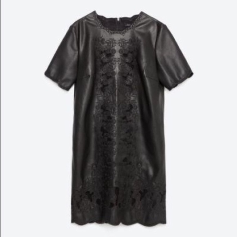 Zara Leather Cutout Dress